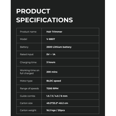 ماشین اصلاح وی جی ار مدل VGR v-880 T